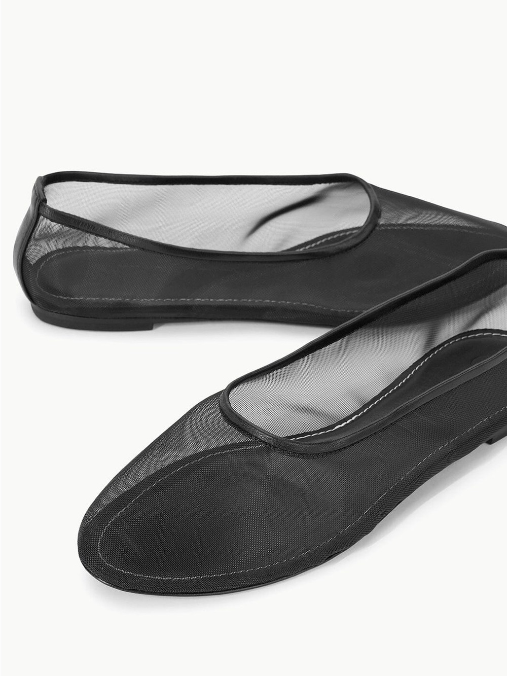 Staud Black Mesh Alba Ballet Flat